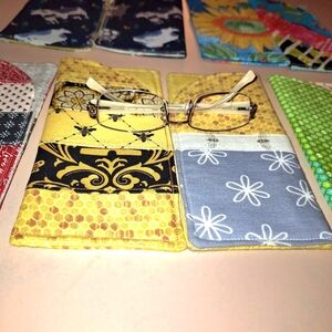 Handmade Quilted Fabric Glasses Cases, Selling in Pairs of (2), 5 sets NWOT